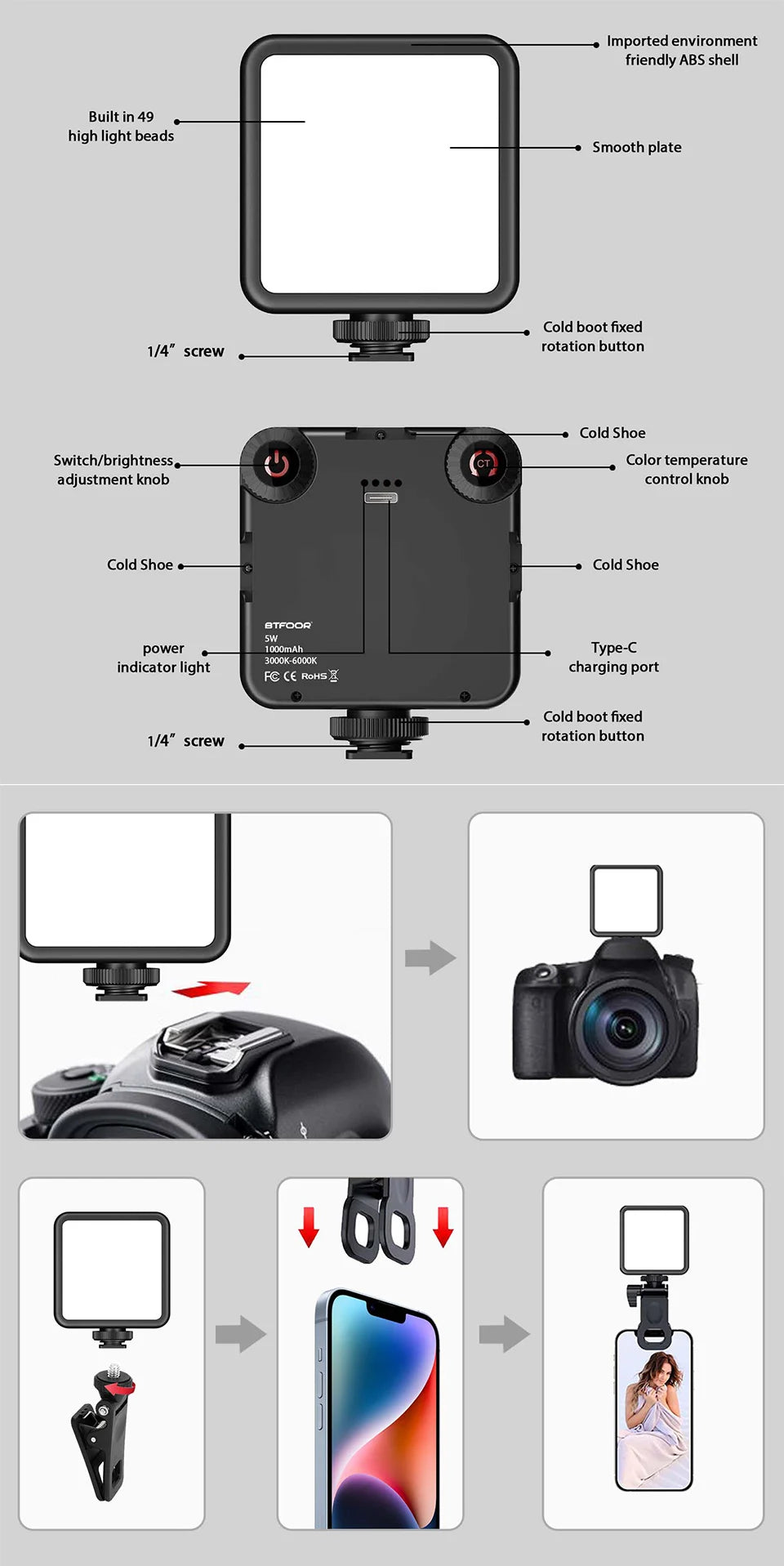 MultiSelfie™ SuperLight | Lumière Pour Votre Trépied